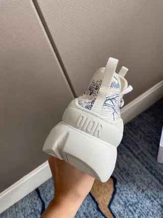 Dior B27 Toile Print White and Blue Chunky Sneakers 7