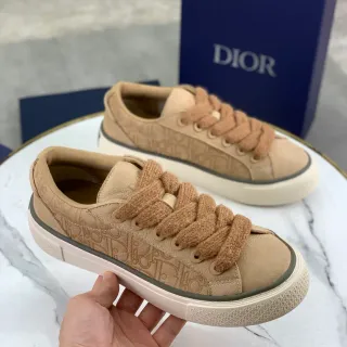 Dior Beige Marron Monogrammés Partie Supérieure Lacets Style Corde Tricotée Chaussures Lifestyle