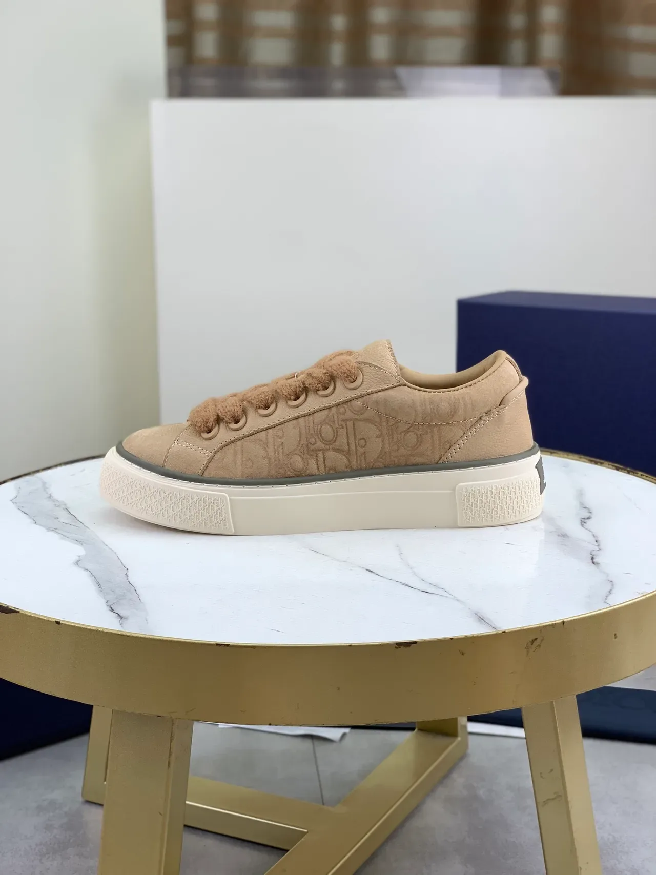Dior Beige Marron Monogrammés Partie Supérieure Lacets Style Corde Tricotée Chaussures Lifestyle 5