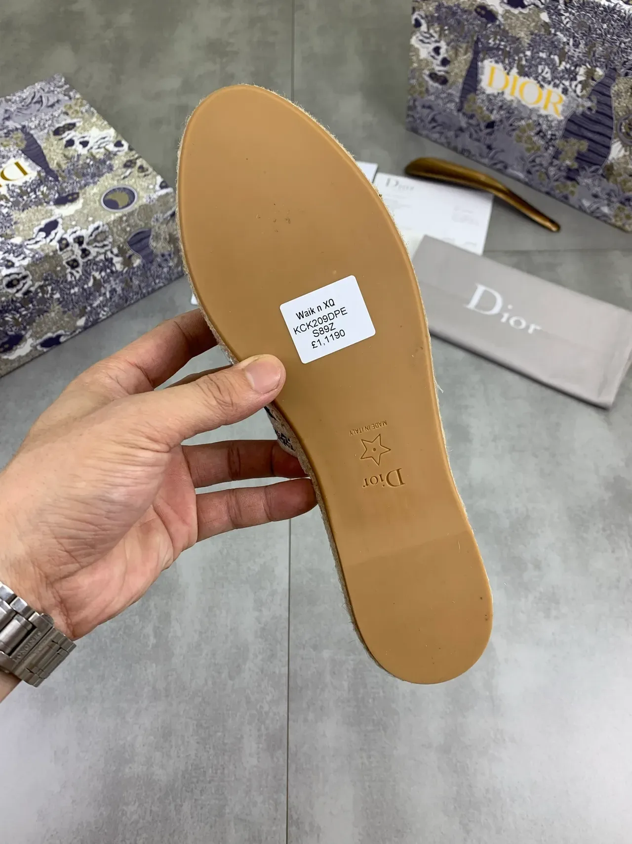 Dior Beige Navy Espadrille Sole Woven Jacquard Strap Casual Shoes 3
