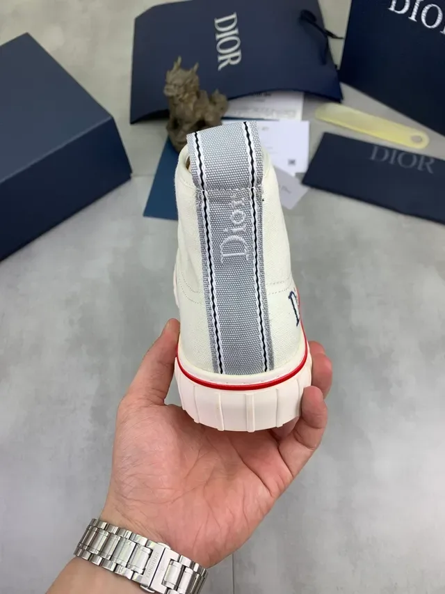 Dior Beige Navy Tênis Lifestyle De Lona E Camurça Altos 3