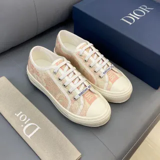 Dior Beige Pink Jacquard Oblique Print Canvas-Like Upper Lifestyle Sneakers
