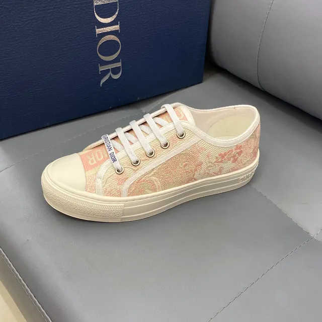 Dior Beige Pink Jacquard Oblique Print Canvas-Like Upper Lifestyle Sneakers 5