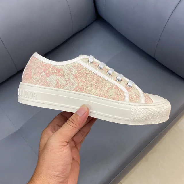 Dior Beige Pink Jacquard Oblique Print Canvas-Like Upper Lifestyle Sneakers 6