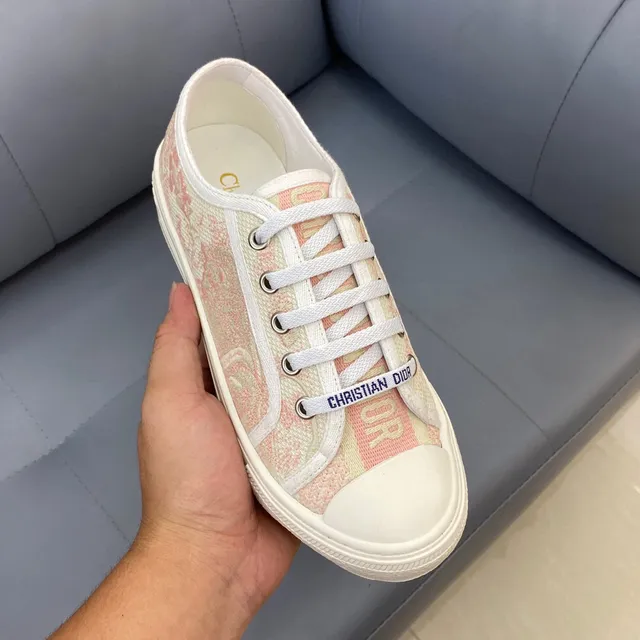 Dior Beige Pink Jacquard Oblique Print Canvas-Like Upper Lifestyle Sneakers 7