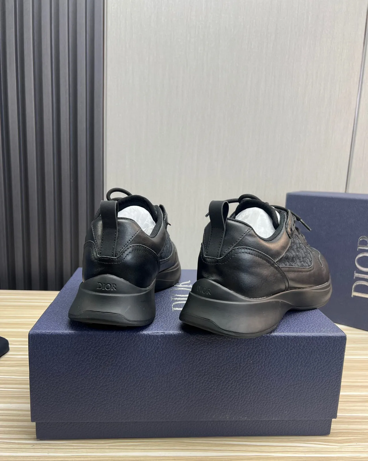 Dior Black Perforated Leather Toe Textured Monogrammed Side Panel Lifestyle Sneakers 4