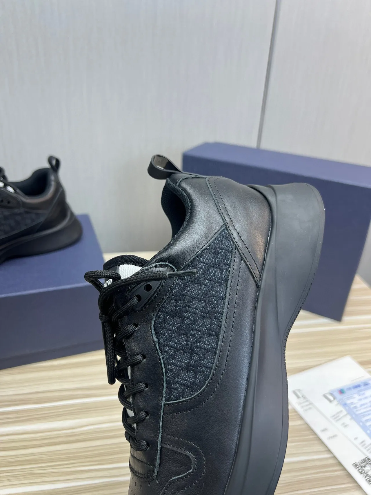 Dior Black Perforated Leather Toe Textured Monogrammed Side Panel Lifestyle Sneakers 7