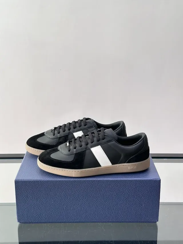 Dior Black White Low-Top Mixed-Material Lifestyle Sneakers 5