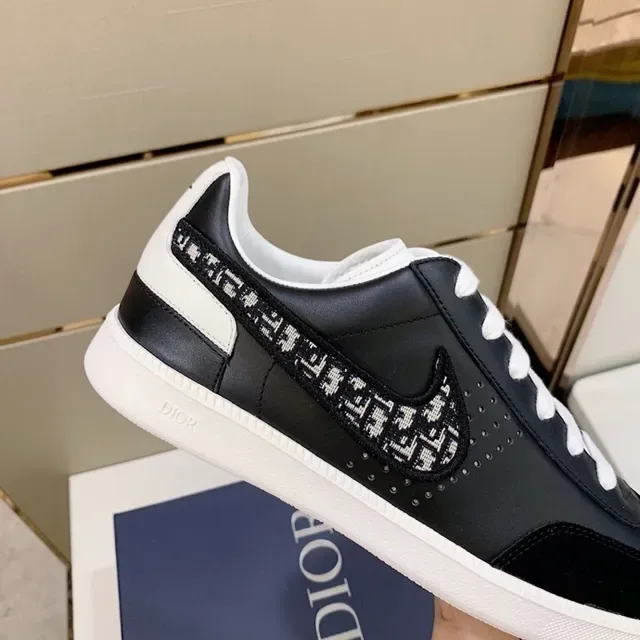 Dior Black White Low-Top Monogram Overlay Lifestyle Sneakers 3