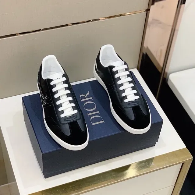 Dior Black White Low-Top Monogram Overlay Lifestyle Sneakers 5