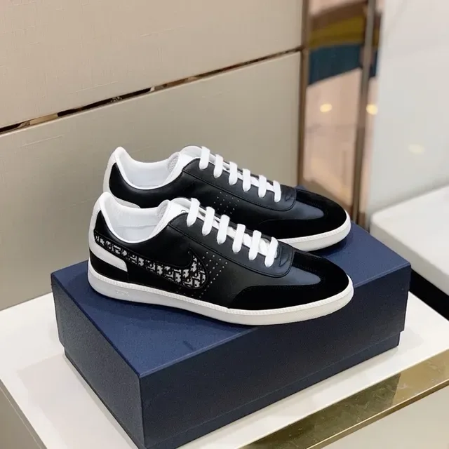 Dior Black White Low-Top Monogram Overlay Lifestyle Sneakers 6