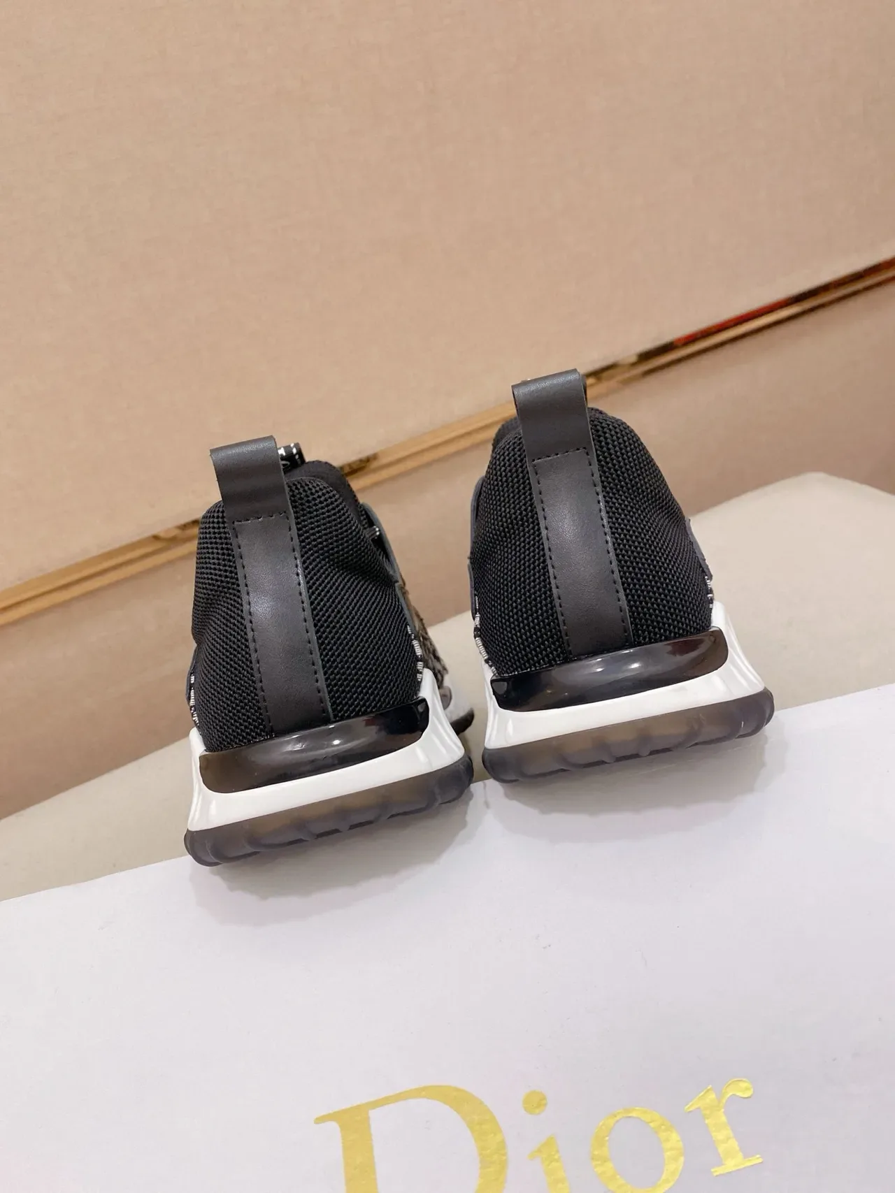 Dior Black White Monogram Knit Upper Sculpted Midsole Lifestyle Sneakers 9