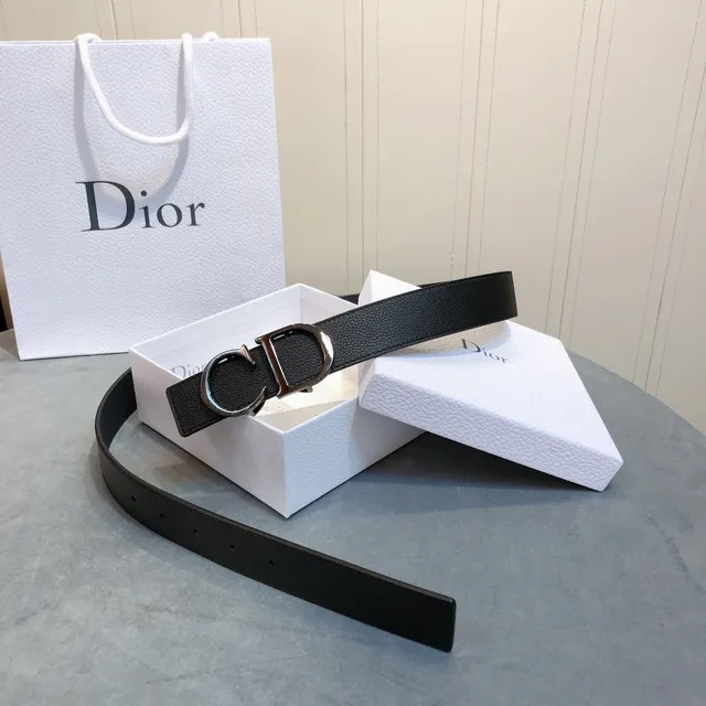Dior CD Belt Black Grained Leather Belt 4