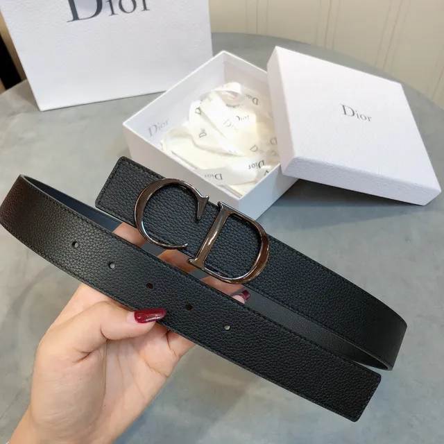 Dior CD Belt Black Grained Leather Belt 5
