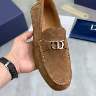 Dior CD Buckle Loafer Tan Suede Loafers