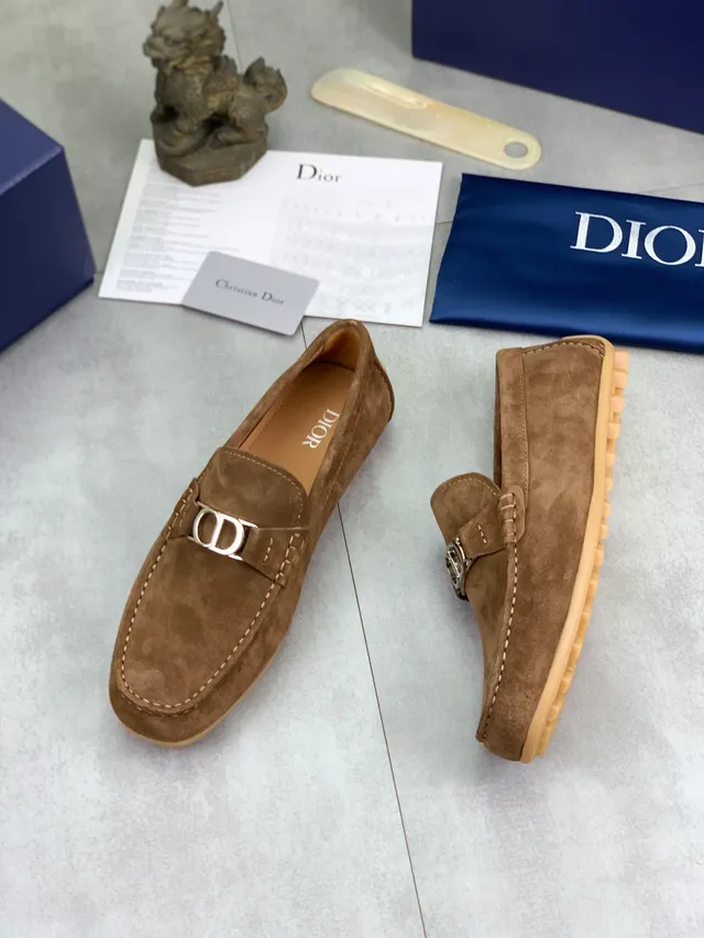 Dior CD Buckle Loafer Tan Suede Loafers 5