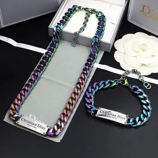Dior Christian Dior Couture Iridescent Chunky Chain Necklace