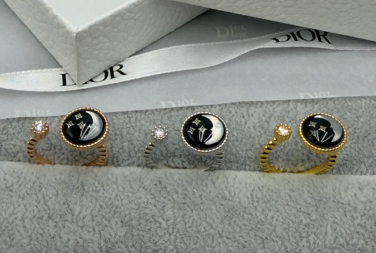 Dior Bague à Bande Texturée Or Noir 3