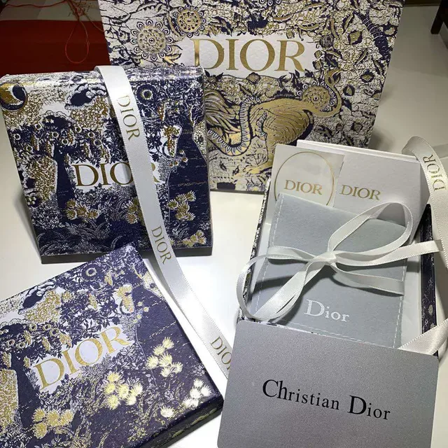 Dior Gray Gold Textured Paper Foil Branding Jewelry 5