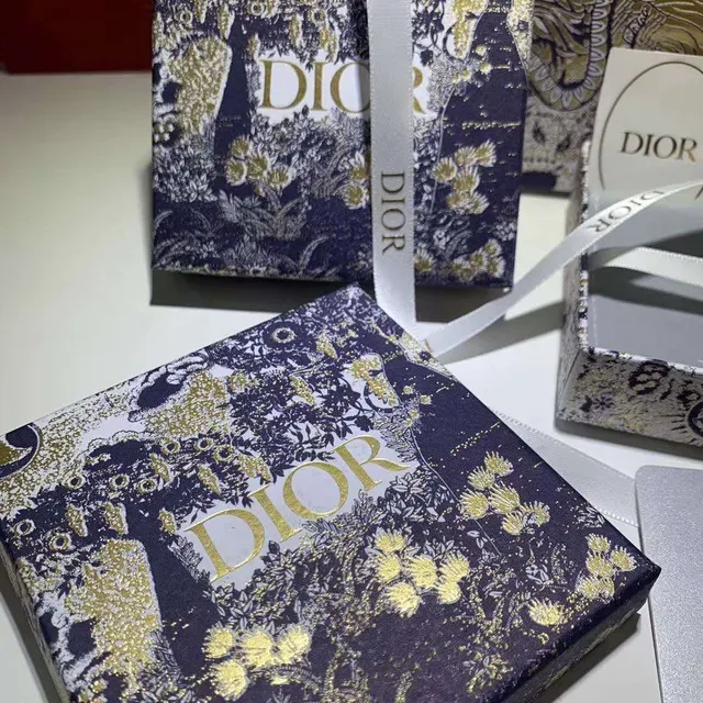 Dior Gray Gold Textured Paper Foil Branding Jewelry 6