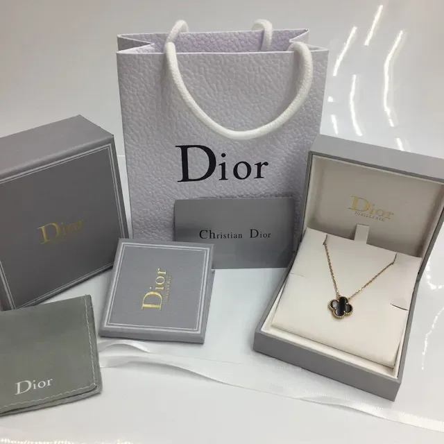 Dior Gray Gold Textured Paper Foil Branding Jewelry 8