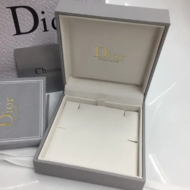 Dior Gray Gold Textured Paper Foil Branding Jewelry 9