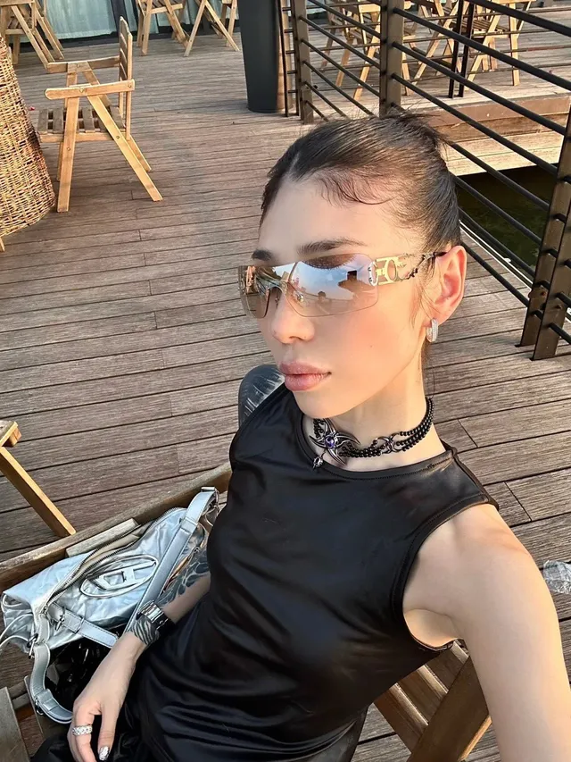 Dior Green Silver Metal-Frame Crystal-Embellished Sunglasses 5