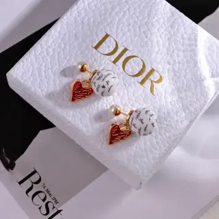 Dior Boucles d'oreilles Cœur et Script Perles Goutte