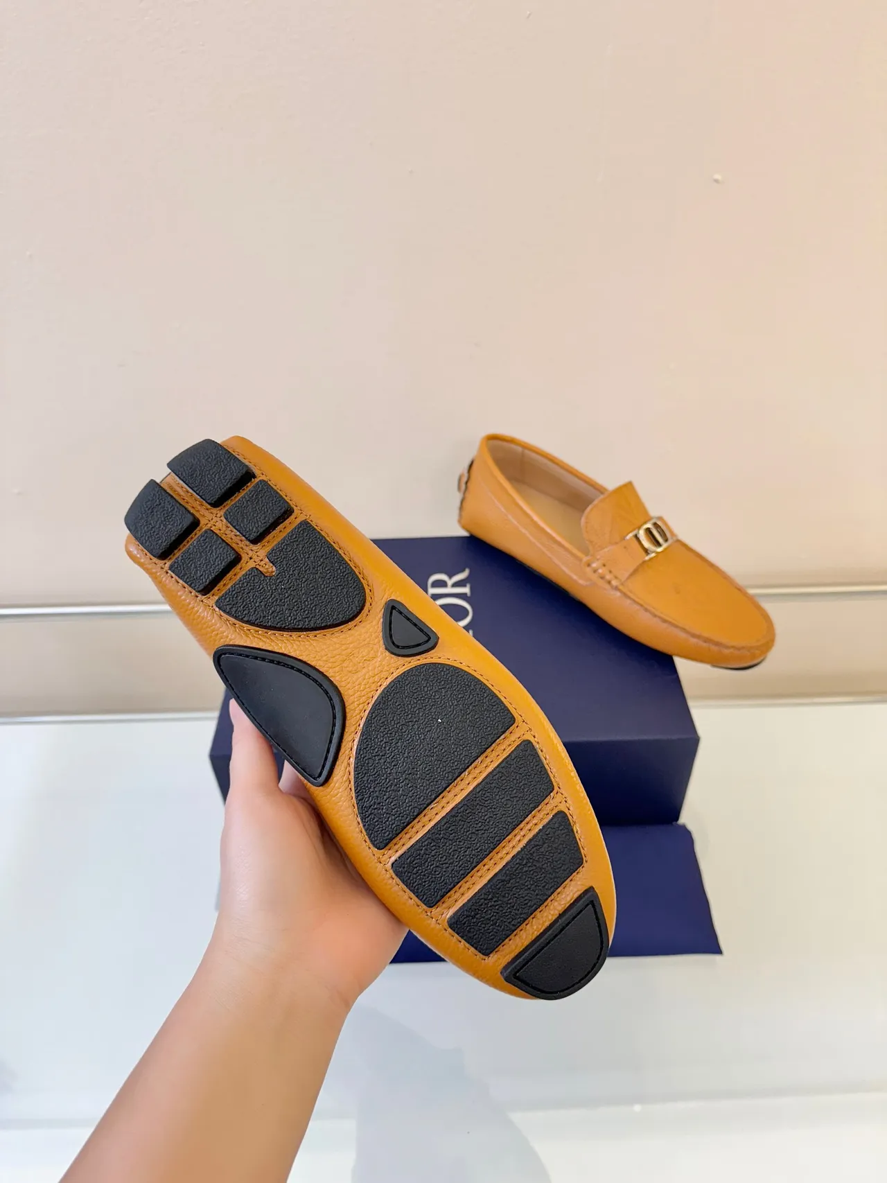 Dior Horsebit 1955 Tan Pebbled Leather Loafers 5