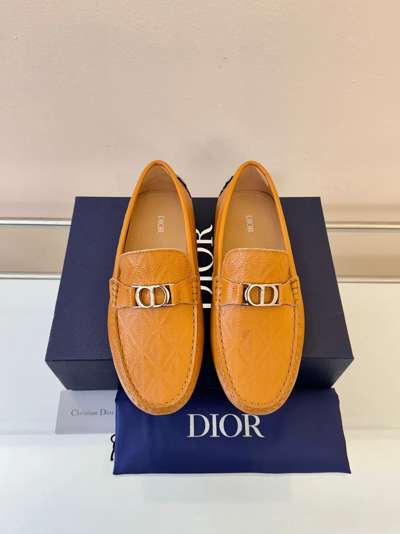 Dior Horsebit 1955 Tan Pebbled Leather Loafers 6