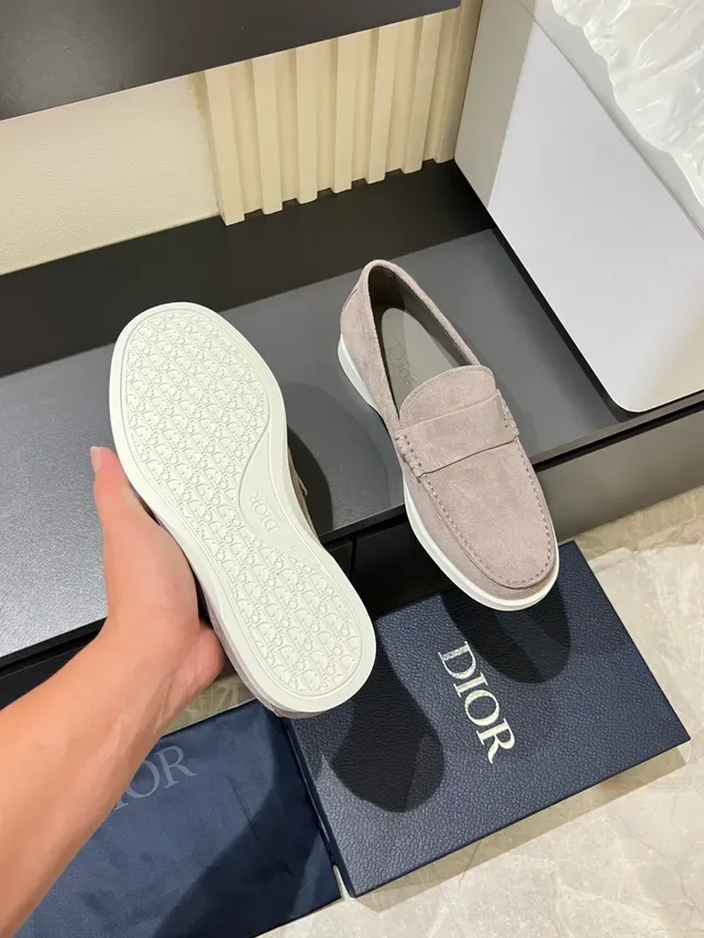 Dior Loafer Beige White Suede Upper Penny Strap Loafer 3