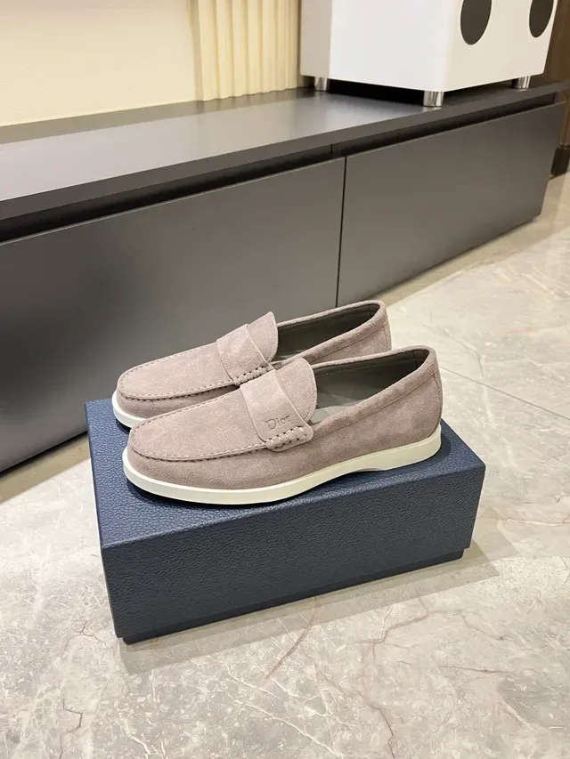 Dior Loafer Beige White Suede Upper Penny Strap Loafer 4