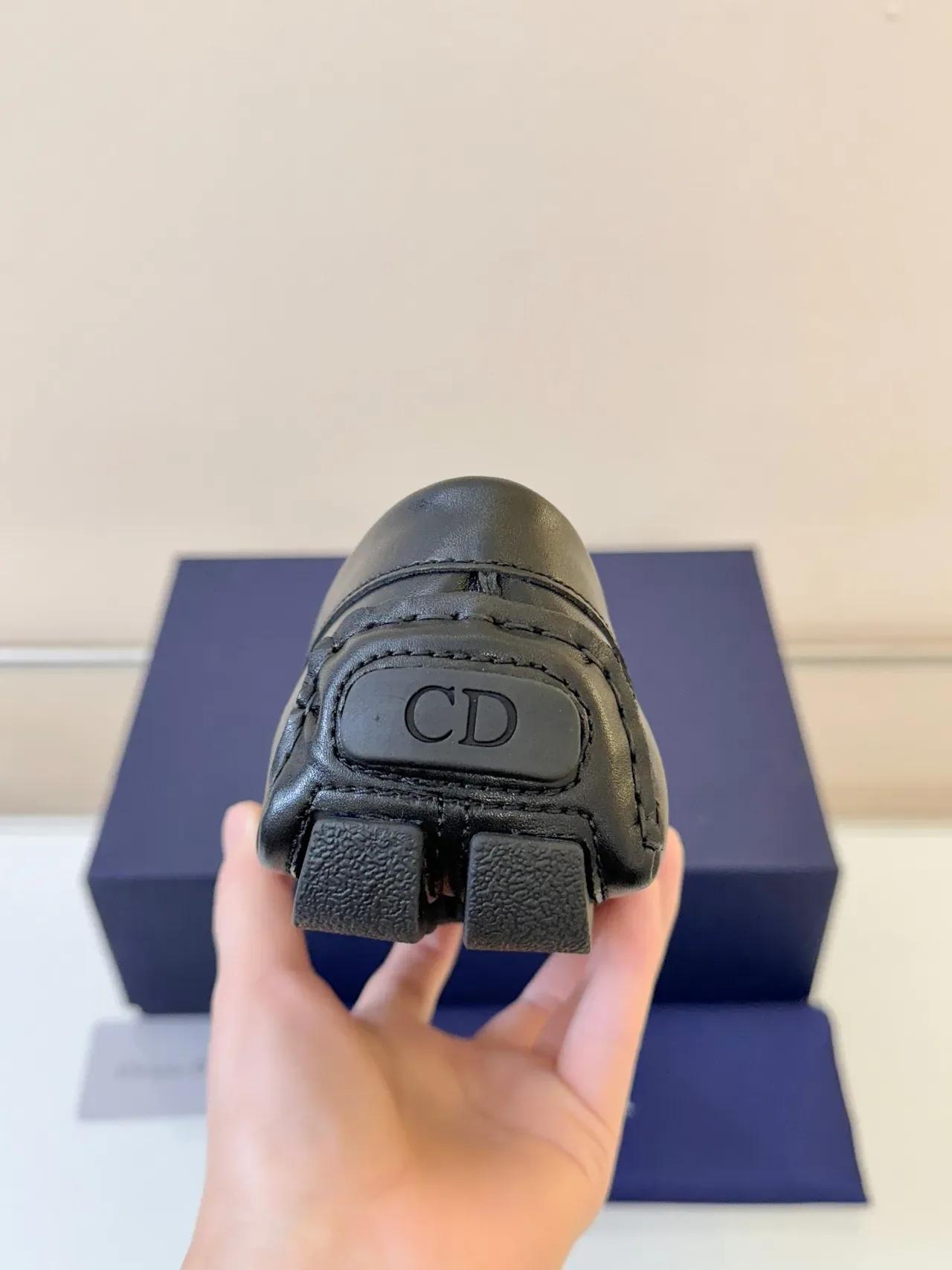 Dior Loafer Black Embossed Geometric Pattern Leather Loafers 4