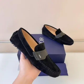 Dior लोफर काली ग्रे सुएड रबर पट्टा विवरण लोफर