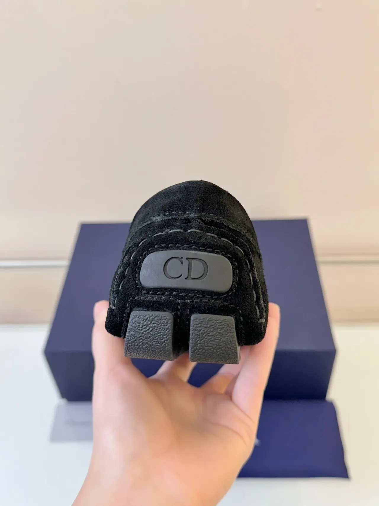 Dior Loafer Black Gray Suede Rubber Strap Detail Loafer 4