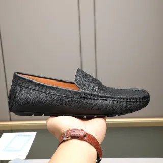 Dior Loafer Black Pebbled Leather CD Logo Strap Loafer