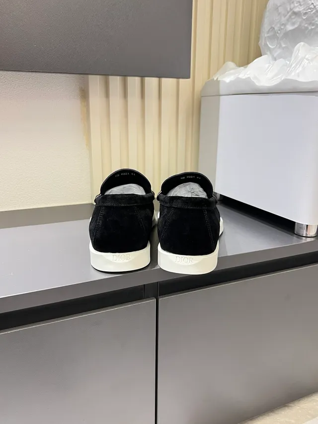 Dior Loafer Black White Suede Upper Single Strap Loafer 2