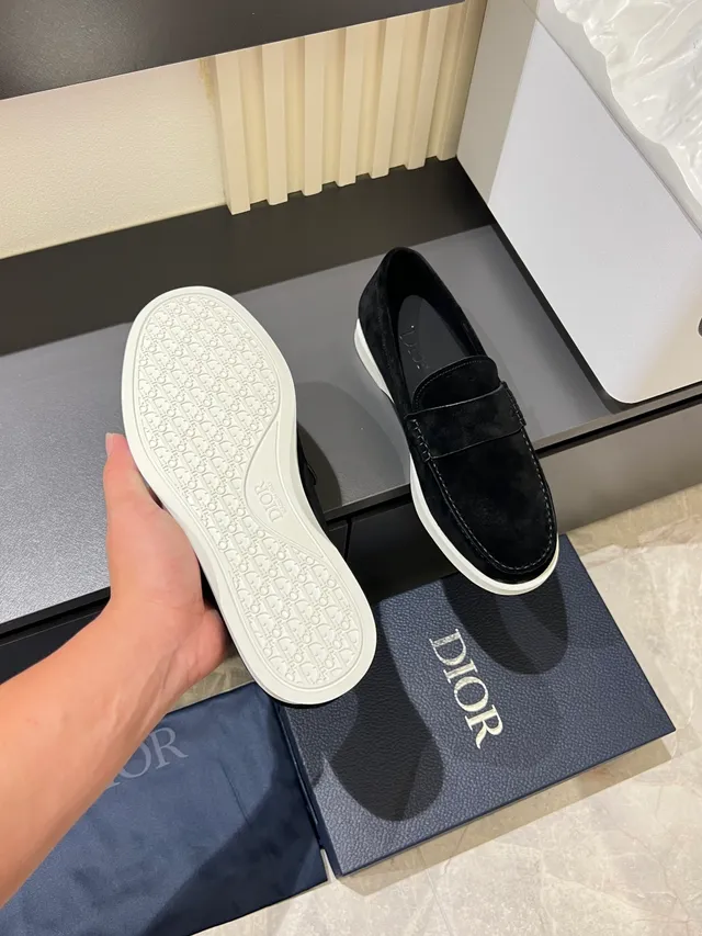 Dior Loafer Black White Suede Upper Single Strap Loafer 3