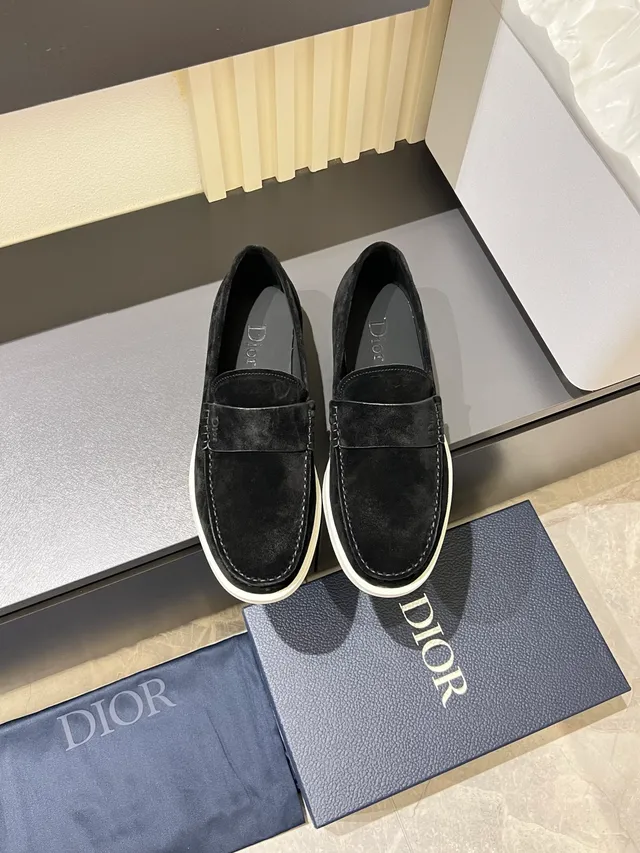 Dior Loafer Black White Suede Upper Single Strap Loafer 5