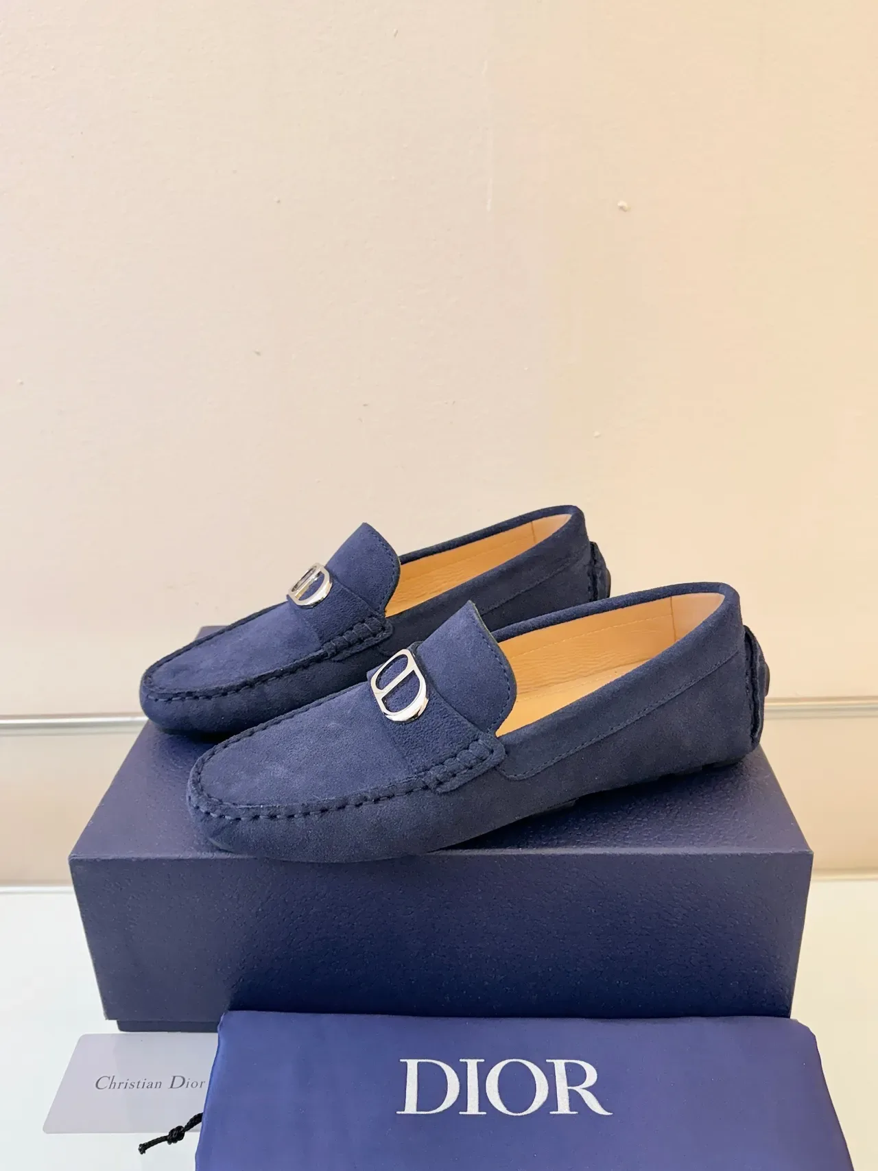 Mocassins Dior Marine Daim CD Buckle Moccasin Stitched 2