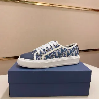 Dior Navy Beige Monogrammed Textile Upper Toe Cap سنيكرز لايف ستايل