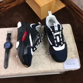 Dior Navy Black Sole Mesh And Synthetic Overlay Chunky Sneakers