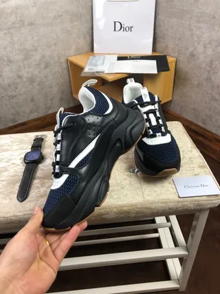 Dior Navy Black Sole Mesh And Synthetic Overlay Chunky Sneakers 2