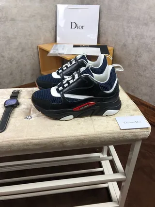 Dior Navy Black Sole Mesh And Synthetic Overlay Chunky Sneakers 8