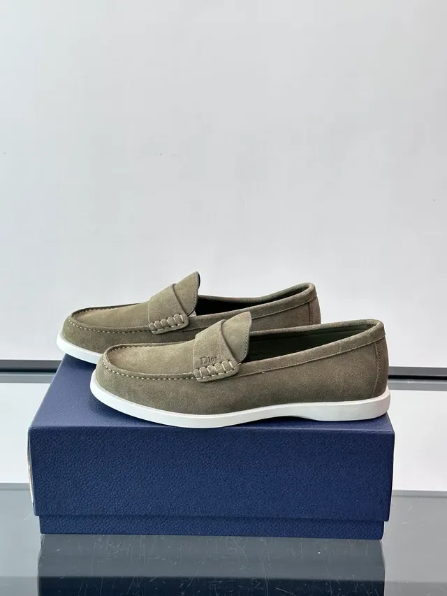 Dior Penny Loafer Beige White Suede Upper Silhouette Loafer 5
