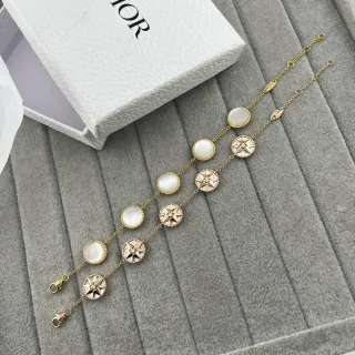 Bracelet Dior Rose des Vents Doré Perle Mère et Émail Étoile de Boussole