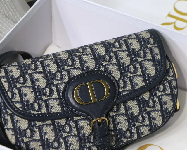 Dior Saddle beige bleu marine oblique jacquard garniture cuir noir Saddle Bag 11