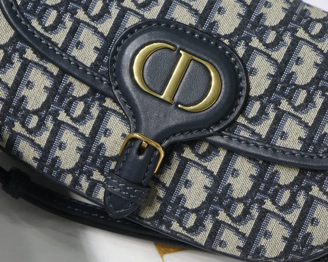 Dior Saddle beige bleu marine oblique jacquard garniture cuir noir Saddle Bag 19