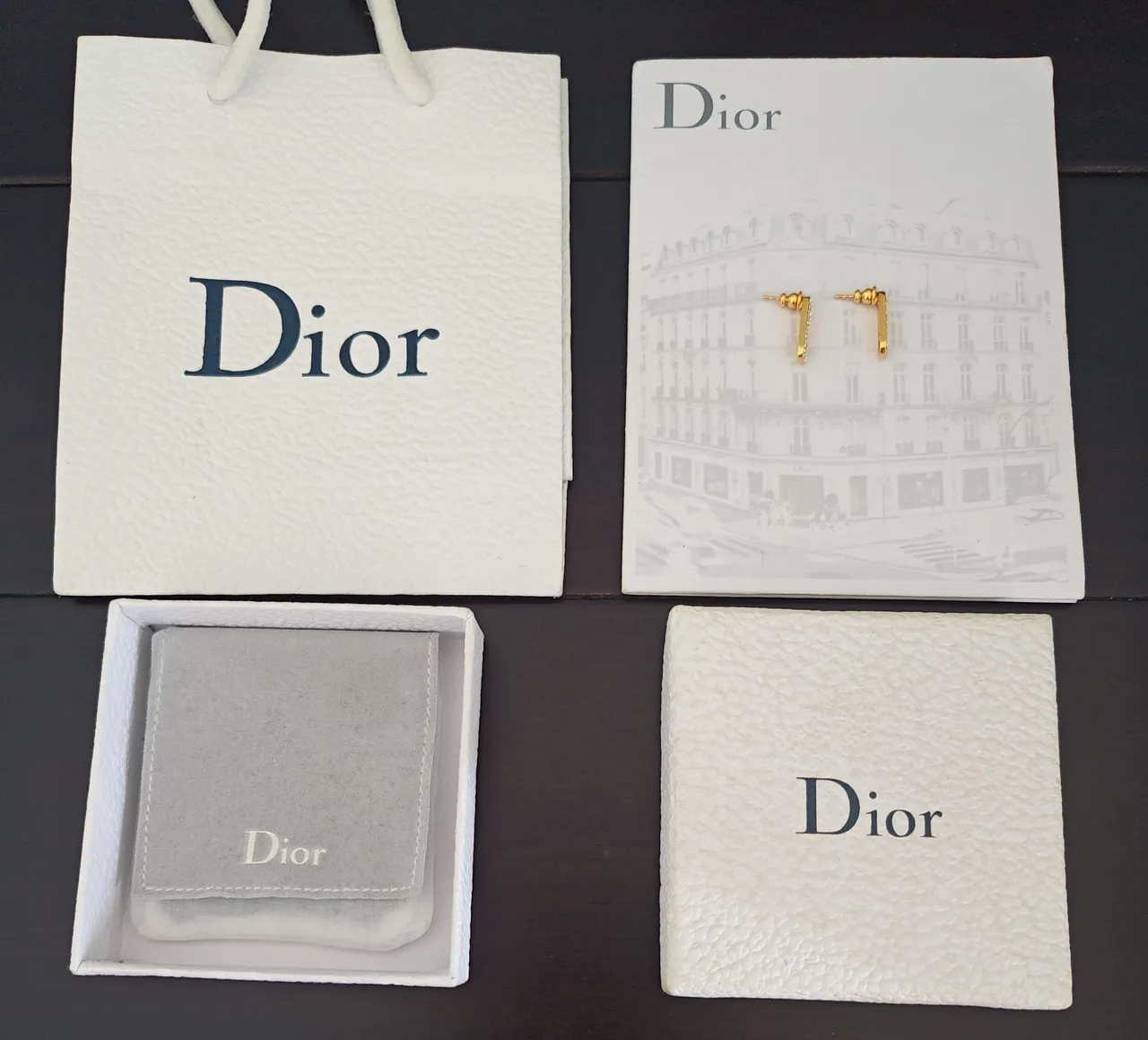 Dior Safety-Pin Gold Silver Silhouette Pavé Crystal Detailing Earrings 2