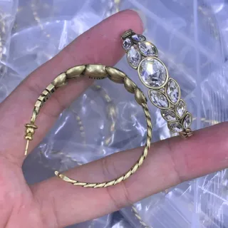 Dior Twisted Rope Crystal Hoop Earrings